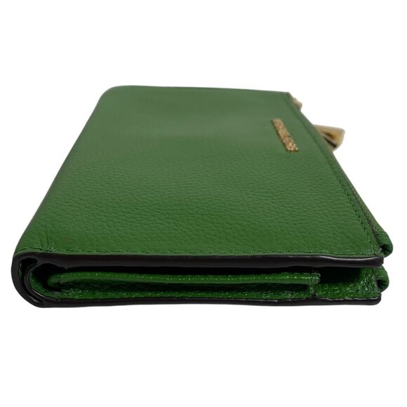 MICHAEL KORS Adele Double-Zip Green Leather Smart Phone Case Wallet Wristlet - Picture 6 of 13